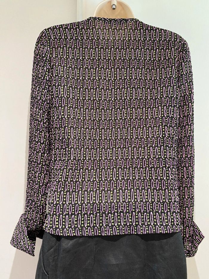 Chemise Zara, taille M/38 Rose noir  vert polyester, élasthane - photo numéro 5