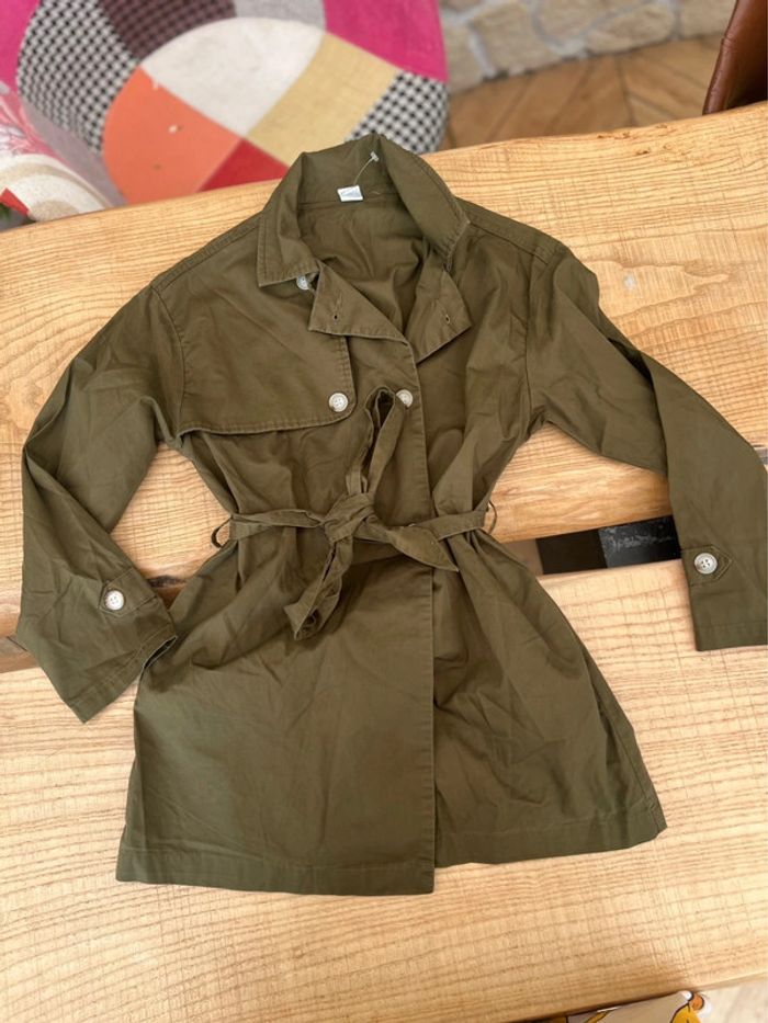 Veste trench kaki taille 10 ans Shein fille caban - photo numéro 7