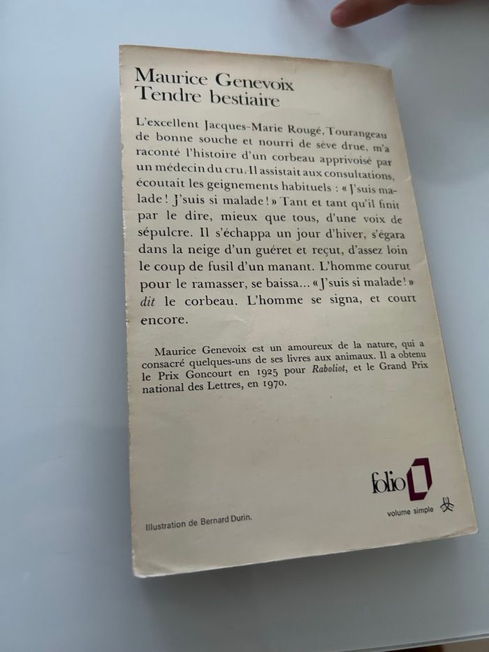 Livre tendre bestiaire de Maurice genevoix - photo numéro 2