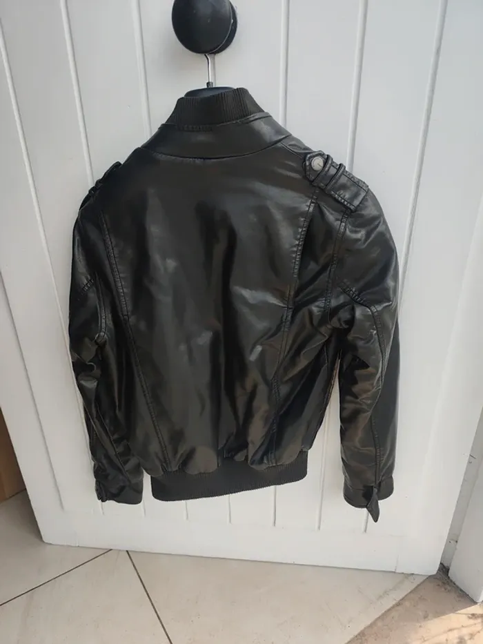 Veste simili cuir marron foncé 12 ans - photo numéro 4