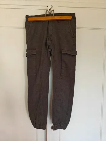 Pantalon cargo homme gris chiné