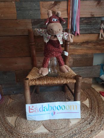 Peluche marionnette vache cocktail Scandinave tbe