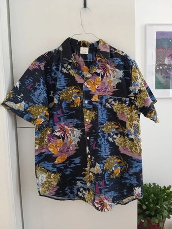 Chemise style hawaïenne en coton multicolore