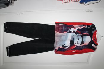 pyjama polaire star wars noir et rouge 6 ans