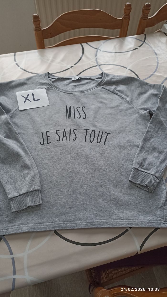 Pull message gris Lola XL