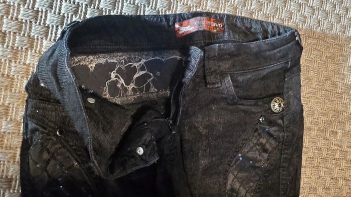 Jean Noir Strié Coupe Droite Estensivo - Taille 38: Confort et Élégance Scintillante - photo numéro 12