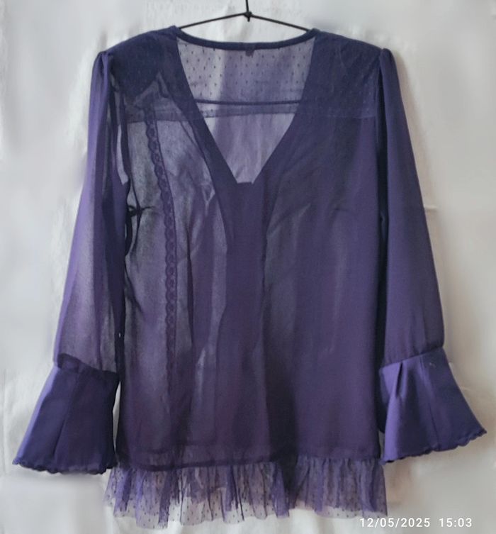 Chemise mousseline transparente violet T36 - photo numéro 2