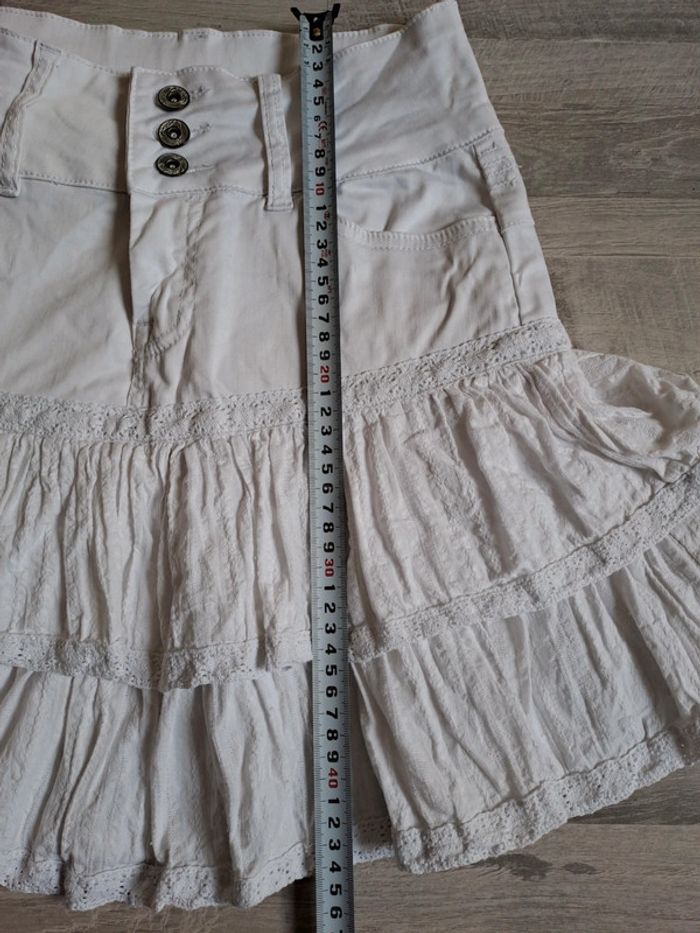 Jupe courte banche à volant taille 36 etam - photo numéro 5