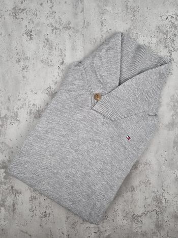 Pull col châle Tommy Hilfiger – Gris – Taille S Hommes (mesures en photos)