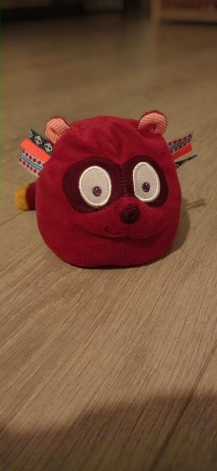 Peluche réversible lémurien/flamant rose