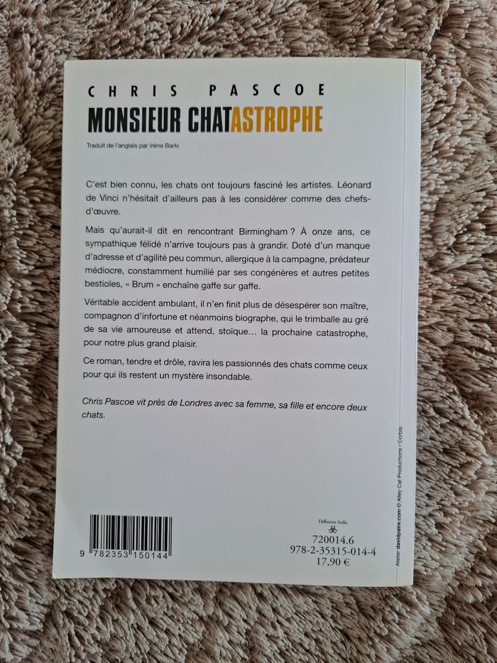 Roman Monsieur Chatastrophe de Chris Pascoe en bon état - photo numéro 2