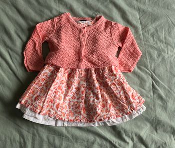 Gemo Kiabi Ensemble Robe Réversible Gilet Maille Très bon état 6 mois