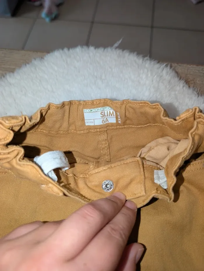 Jeans moutarde 6 ans garçon slim - photo numéro 3
