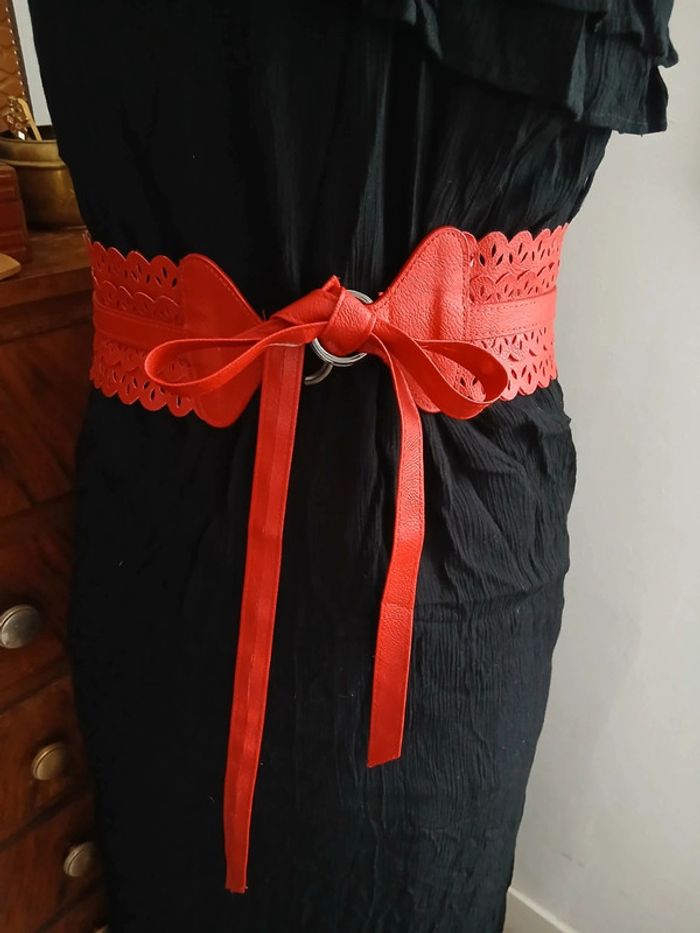 Ceinture large à nouer style obi japonais bohème chic - photo numéro 6