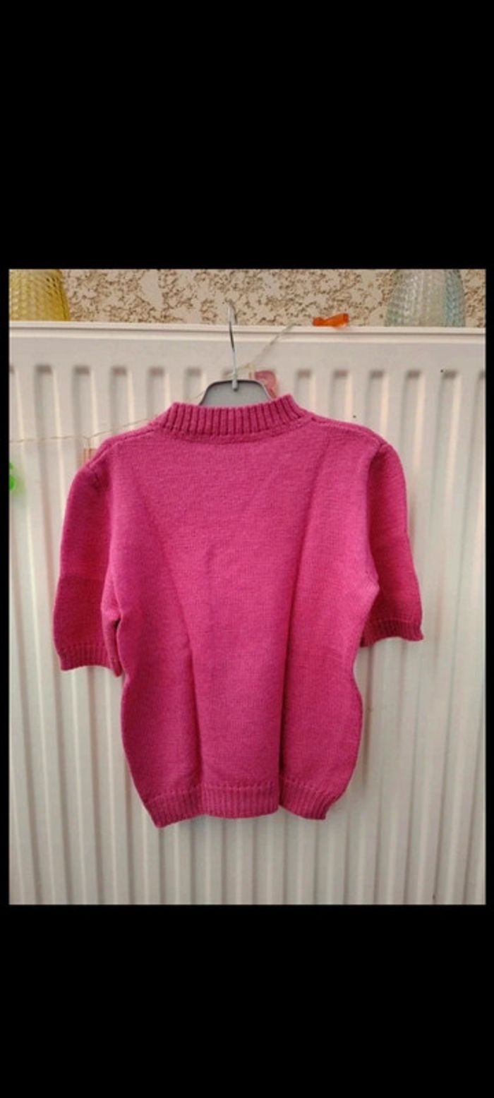 🩷Pull rose MC 6-8 ans Fait main - photo numéro 5