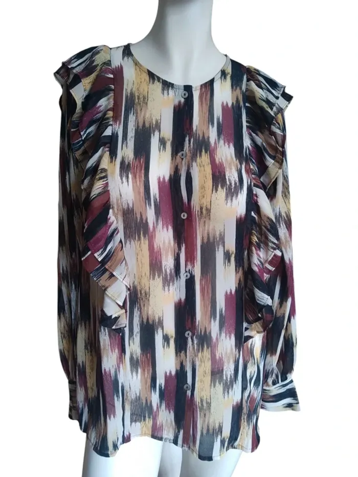 Chemisier chemise tunique femme transparent printemps automne spring demi saison voile voilage