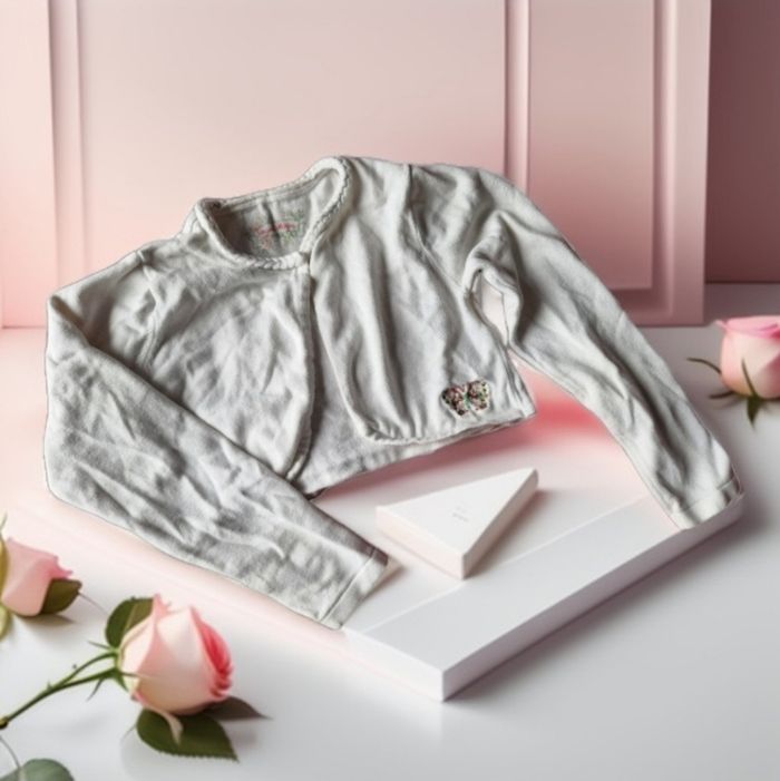 Superbe gilet style boléro papillon de perles