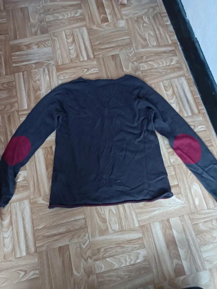 Pull fille marron foncé et rouge Okaïdi taille 12 ans en excellent état - photo numéro 9