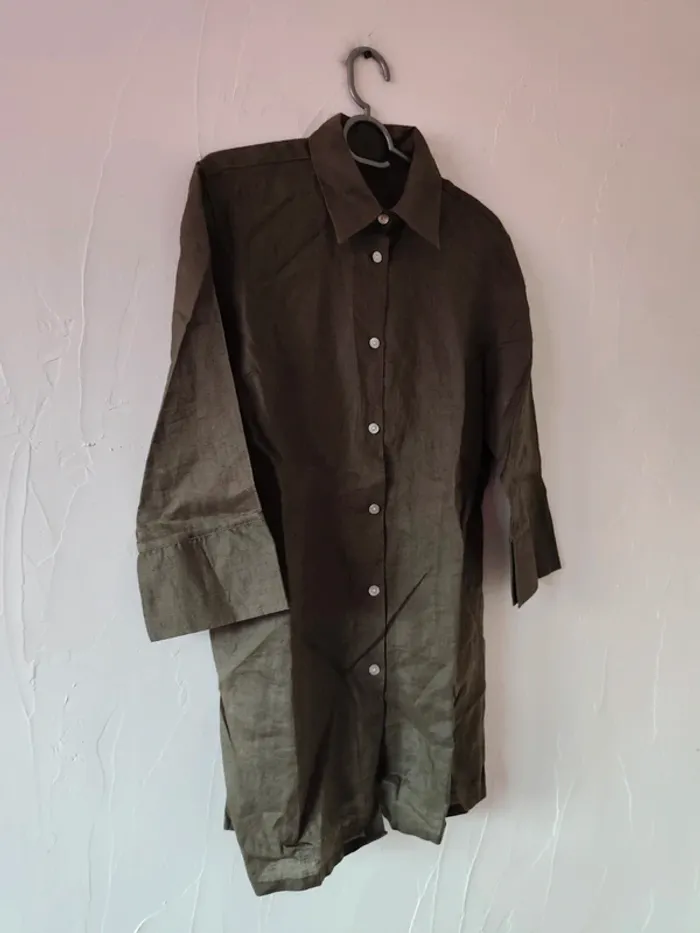 Magnifique chemise vintage kaki taille 40 - photo numéro 4