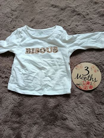 T shirt manches longue bébé neuf 3 mois