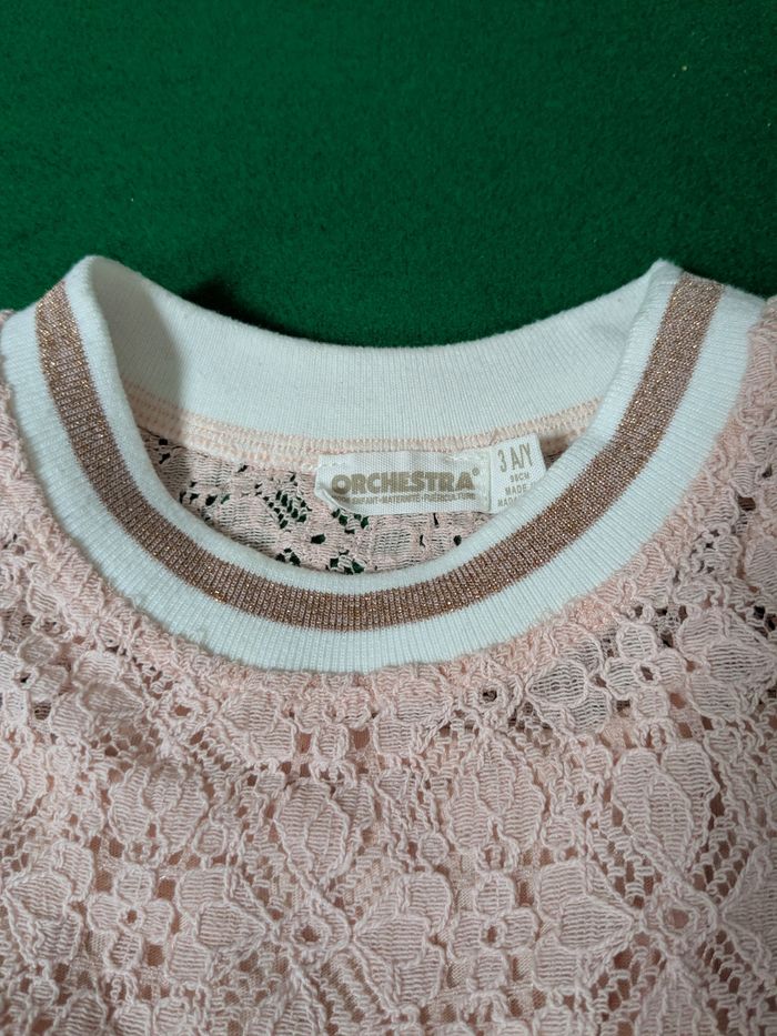 Sweat fille dentelle doublé débardeur 3 ans - photo numéro 2