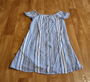 robe courte bleu et blanche à rayure kiabi taille 12ans