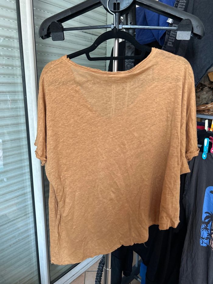 Teeshirt déstructuré camel Grungemama Banditas - photo numéro 2