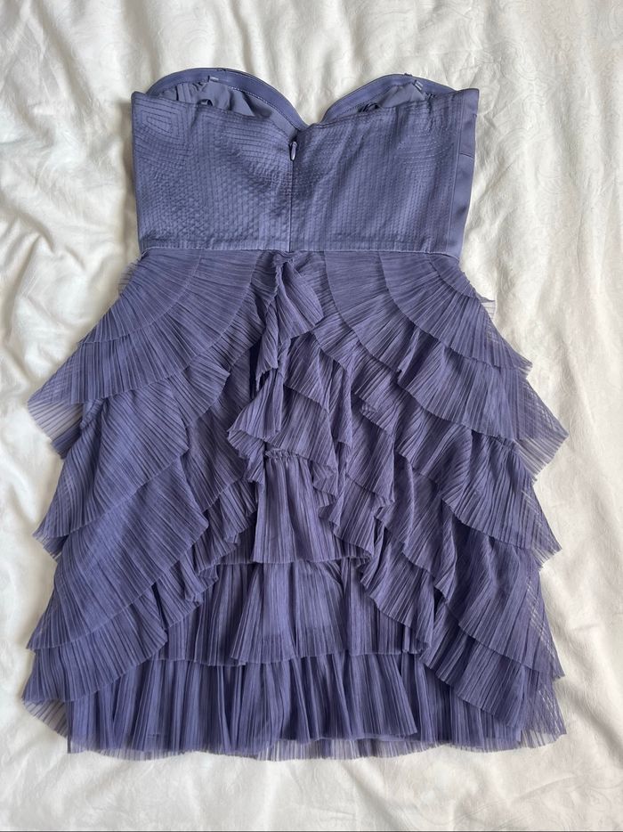 Robe de soirée BCBGMAXAZRIA violette volants - photo numéro 5