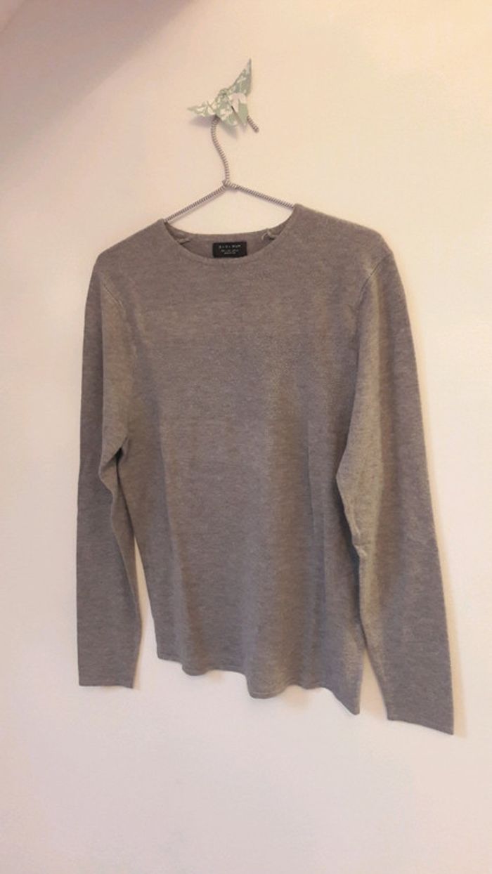 👨 Pull gris léger manches longues Zara Man Taille L - photo numéro 3