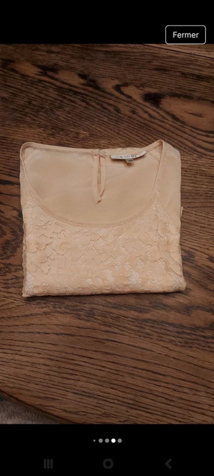 Jolie Blouse  100% soie rose pâle Gigue t 36 - photo numéro 15