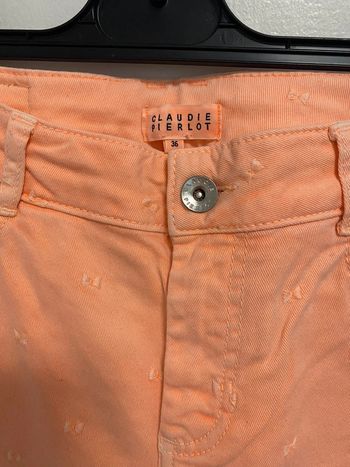 Claudie Pierlot pantalon 36 S corail noeud