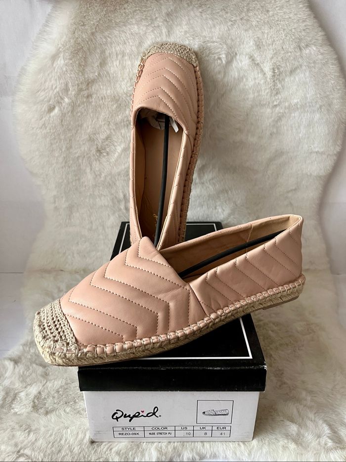 Espadrilles nudes, roses pales en simili cuir 41