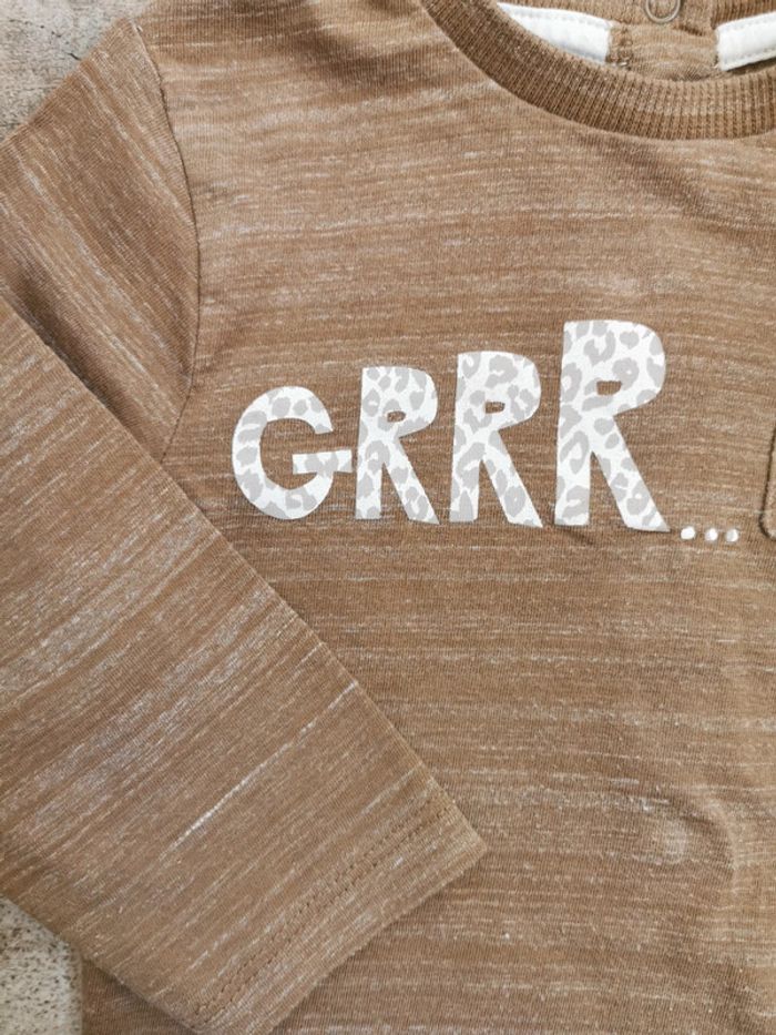 🌺Haut manches longues marron grhhh 9mois - photo numéro 3