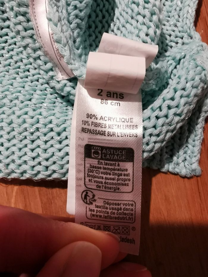 Pull grosse maille bleu pailleté 23 mois U Essentiel - photo numéro 7