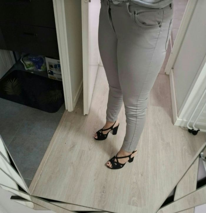 Pantalon enduit gris - photo numéro 3