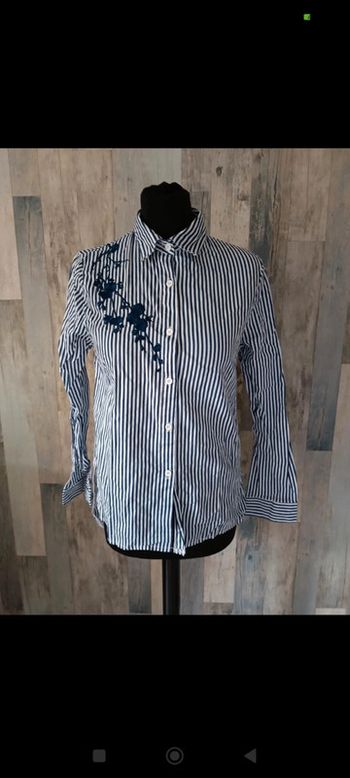 Chemise fleurie manches retroussables 38/40