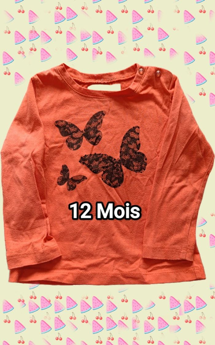 🦋 Lot 2 Pièces bébé. Tee shirt + jean 12 Mois 🦋 - photo numéro 2