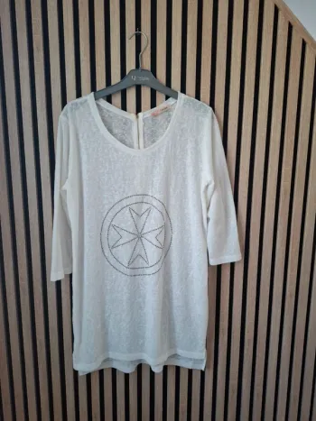 Grand pull blanc fin T unique