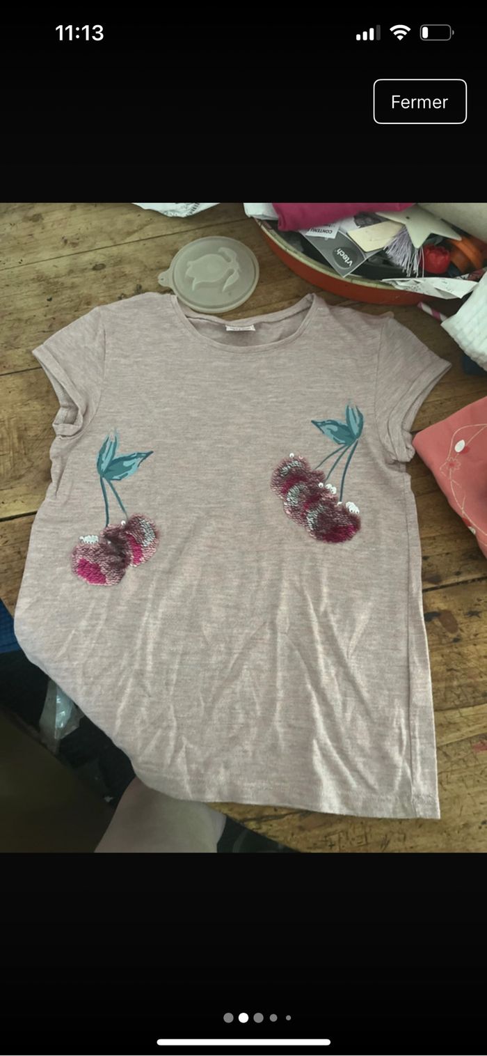 Lot de quatre T-shirts 10 ans, tape-à-l’œil Okaïdi in extenso tex, parfait état - photo numéro 2