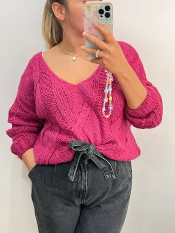 Pull Col V Torsadé Made In Italy