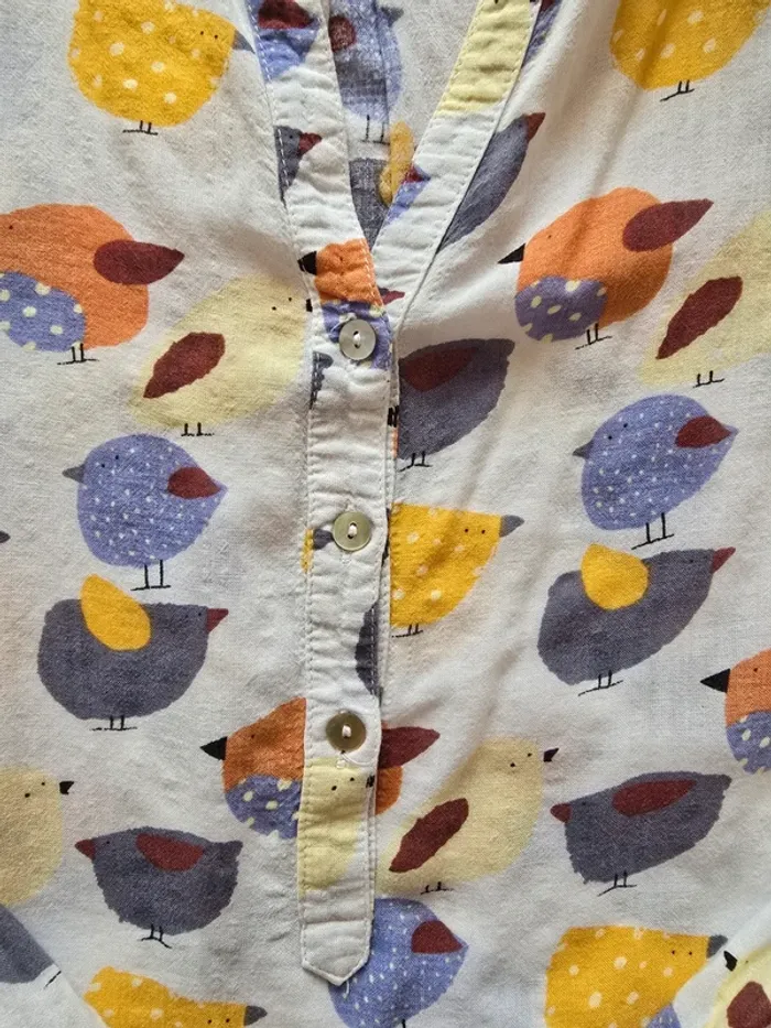 Blouse Col V, multicolore avec motif - photo numéro 4