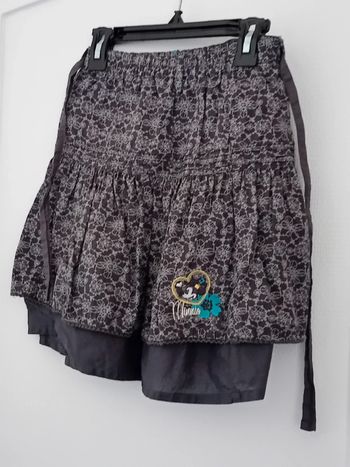 Jupe légère minnie motif floral gris fille 134 cm Disney