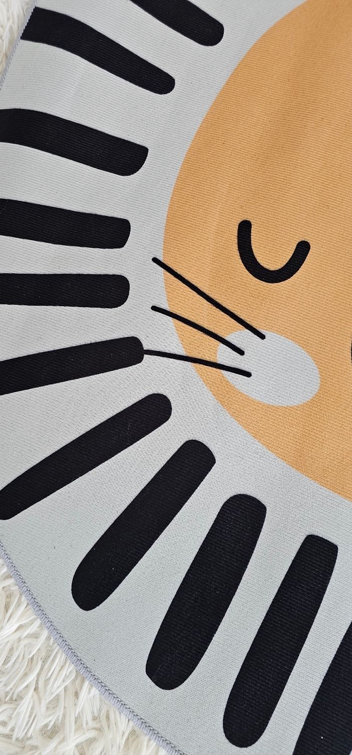 Magnifique tapis enfant chat rond - photo numéro 4
