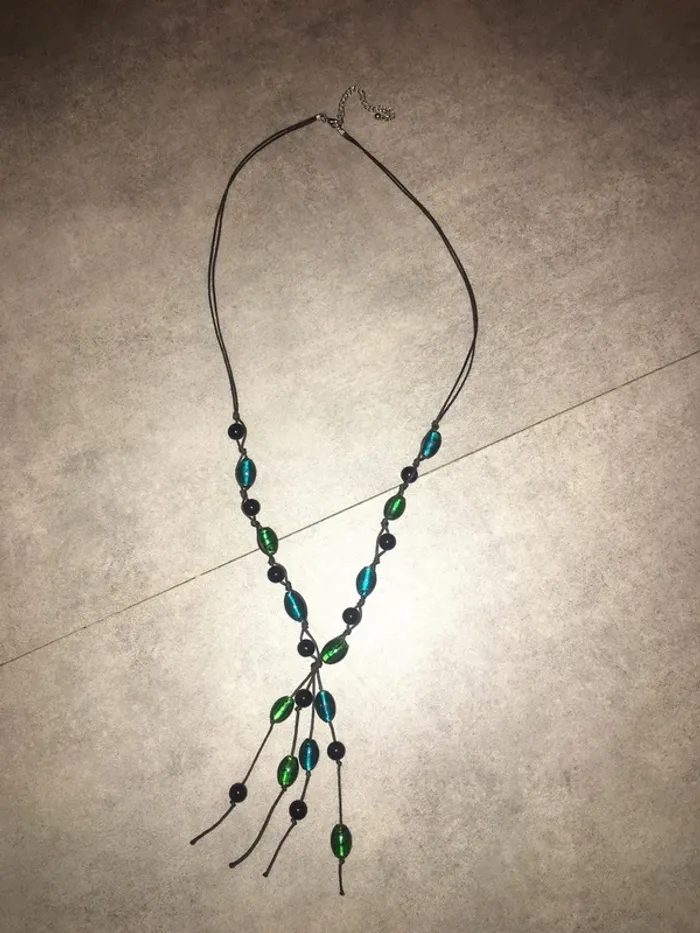 Collier vintage verre coloré - photo numéro 8