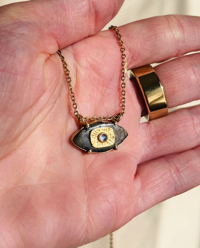 Collier talisman œil Labradorite - photo numéro 4