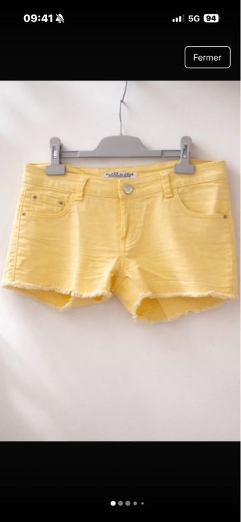 Short en jean jaune - PLACE du JOUR taille 38 M / 38 / 10 • Très bon état • Place du Jour