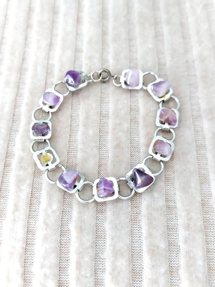Magnifique bracelet pierre couleur violette - photo numéro 3