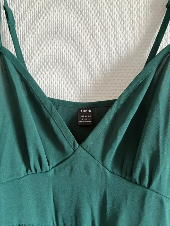 Robe longue ouverte - verte foncé - photo numéro 3