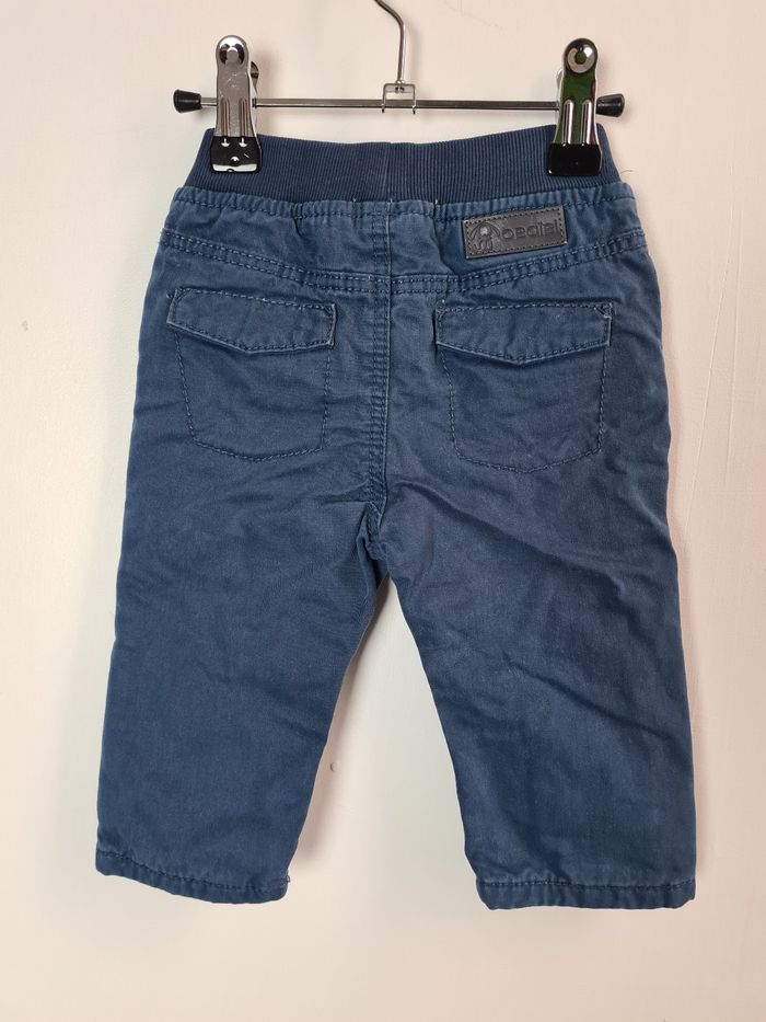 Pantalon toile bleu Obaibi 6 mois - photo numéro 3