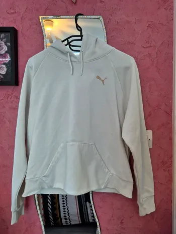 Sweat à capuche blanc Puma